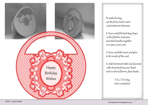 Red Polka dot bag shaped card Kit 7