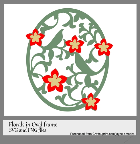 Florals in Oval frame