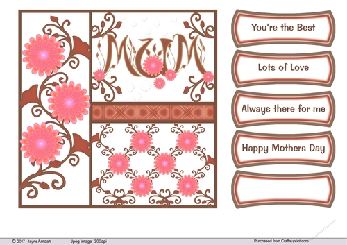 Mum -floral card front 2