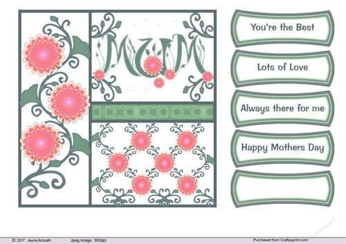Mum -floral card front 3