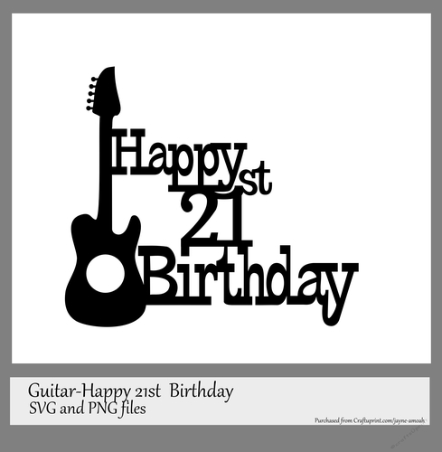 Happy Birthday -Guitar. SVG and PNG files