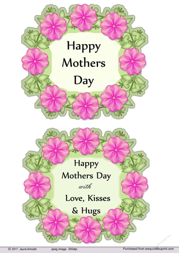 Mothers Day floral sentiments - Pink flowers