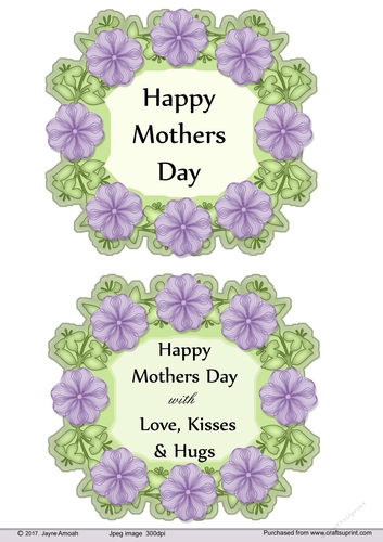 Mothers Day floral sentiments - Purple flowers