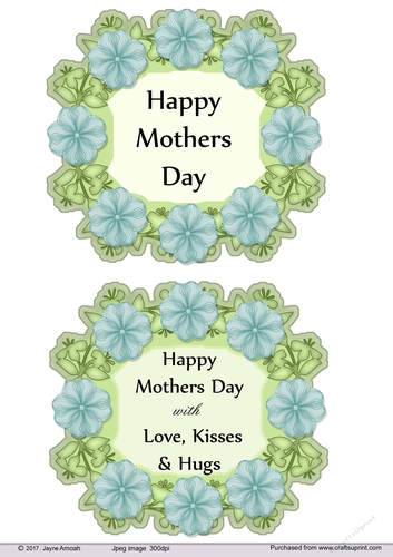 Mothers Day floral sentiments -Blue  flowers