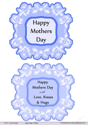 Mothers Day floral sentiments -Blue
