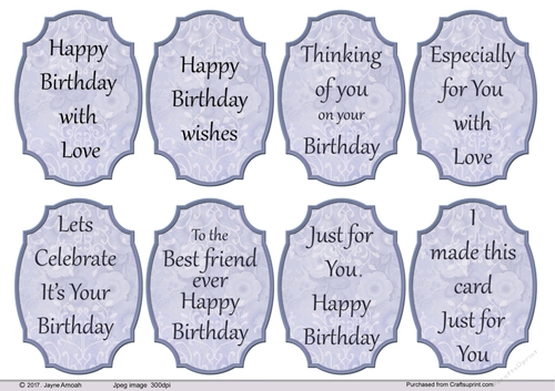 Birthday sentiments 1 -Purple floral