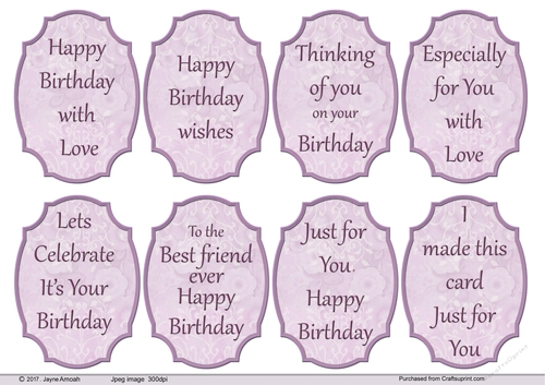 Birthday sentiments 2 -magenta pink floral