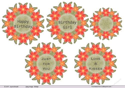 Sentiments - red and orange flowers in a circle