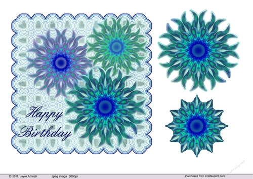 Happyy Birthday Floral card Front and decoupage Layers