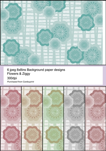 Floral Ziggy 8x8in Background papers Kit2