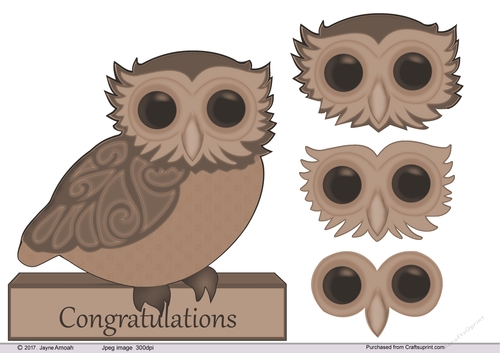 Owl decoupage with Congratulations 2