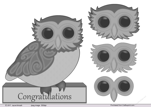 Owl decoupage with Congratulations 4