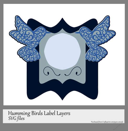 Humming Birds Label layered card Front