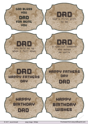Fathers Day and Birthday sentiments in Browns