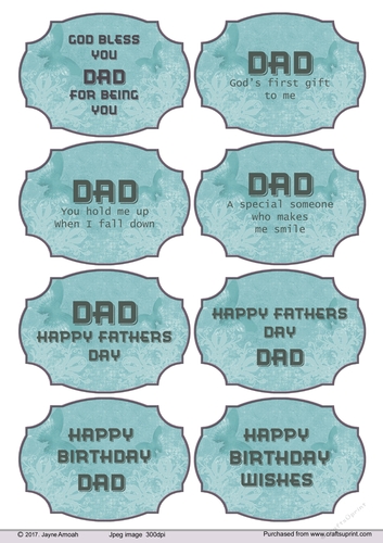 Fathers Day and Birthday sentiments in Blue