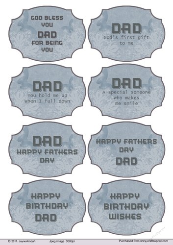 Fathers Day and Birthday sentiments in BlueGrey