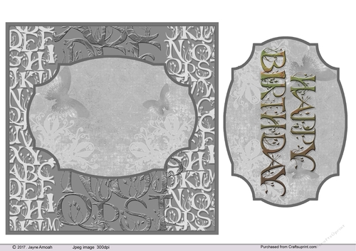 Alphabet Art  Birthday card