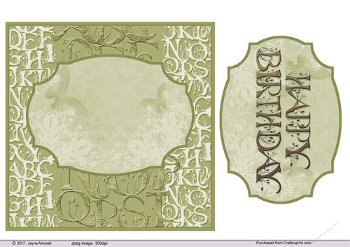 Alphabet Art  Birthday card 2