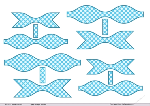 Paper Bows Blue & White Polka Dots -