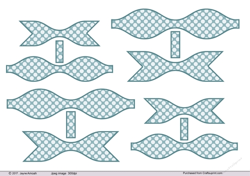 Paper Bows Blue & White Polka Dots -2