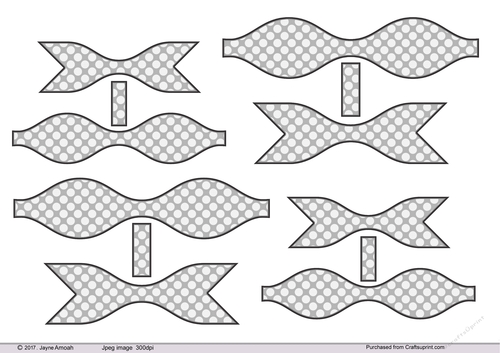 Paper Bows Grey & White Polka Dots -2