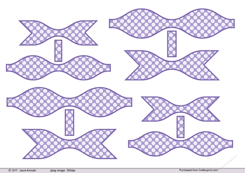 Paper Bows Purple & White Polka Dots -