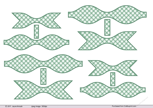 Paper Bows Green & White Polka Dots -1