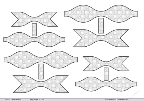 3D Paper Bows Grey Lace Squares