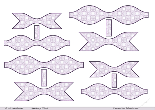 3D Paper Bows Lilac Lace Squares