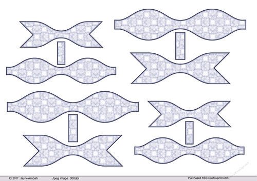 3D Paper Bows Purple Lace Squares