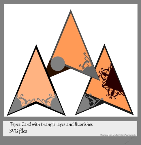 Tepee shaped card and flourishes