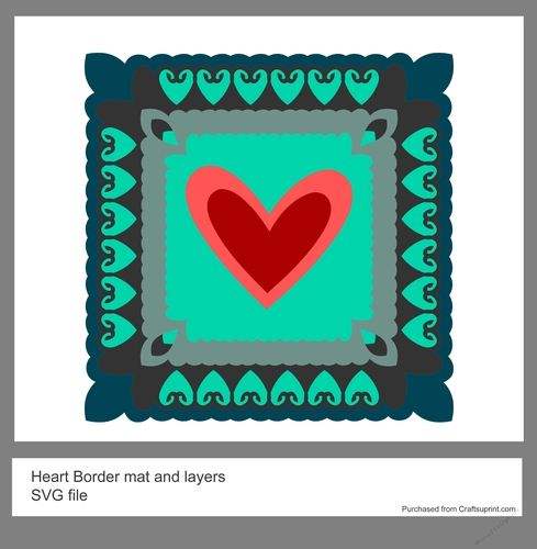 Hearts in Squares Mat and layers