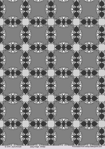 A4 Black and white floral and swirls Background paper