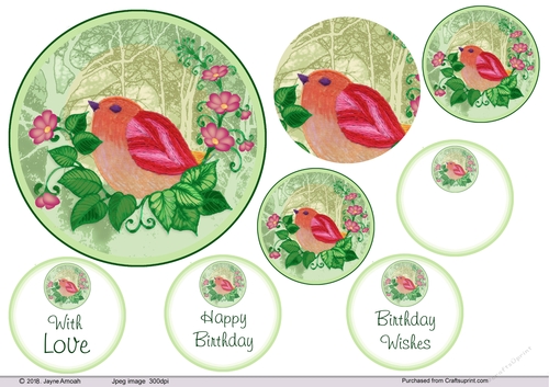 Bird on branch Card front 1