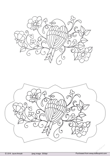 Bird on branch Card front 3