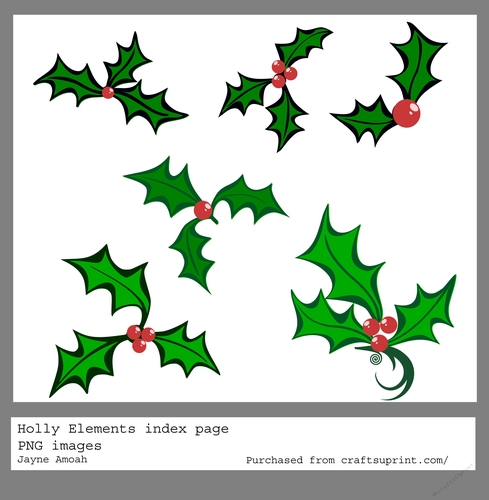Christmas Holly elements