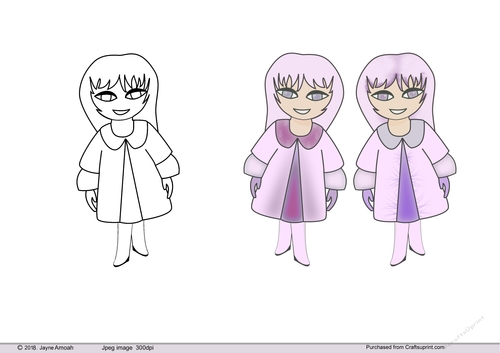 Little girls in pinks and purples - Christmas Topper