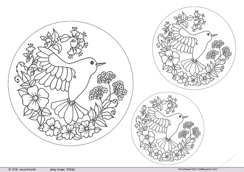 Humming Birds Digistamp