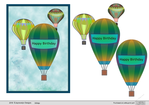 Hot air Balloon Decoupage Topper