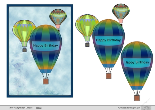Hot air Balloon Decoupage Topper 2