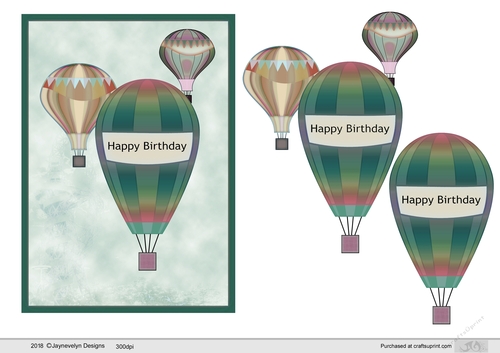 Hot air Balloon Decoupage Topper 3