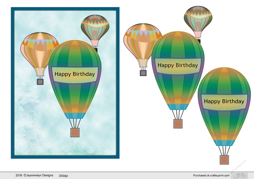 Hot air Balloon Decoupage Topper 4
