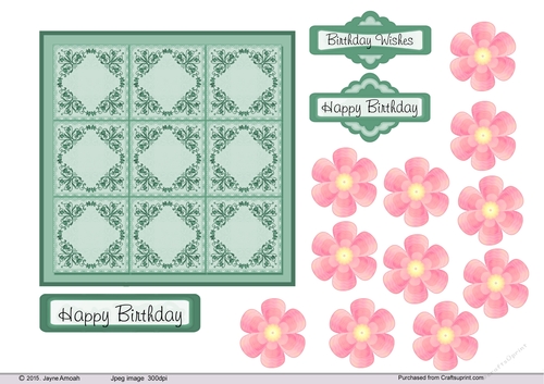 9Tiled floral panel with flower