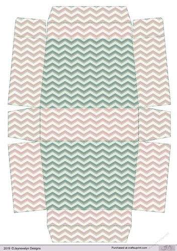 Pink Green Grey chevron Gift Box