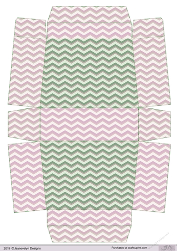 Pink Green chevron Gift Box