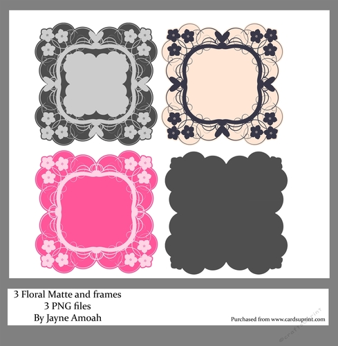 PNG, Floral Frame and matte