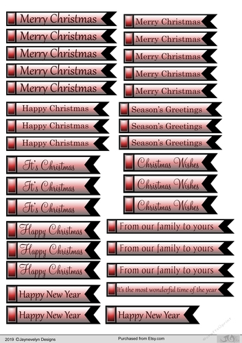 Christmas and New Year sentiments 2 Red