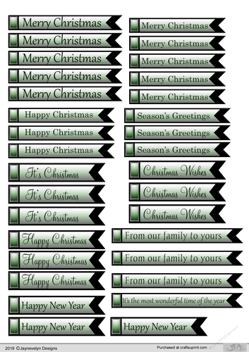 Christmas and New Year sentiments 3 Green