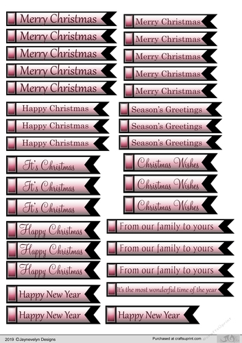 Christmas and New Year sentiments-5 pink
