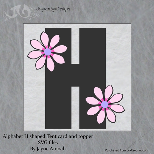 H Shaped card, Letter H, Alphabet Card Tent card